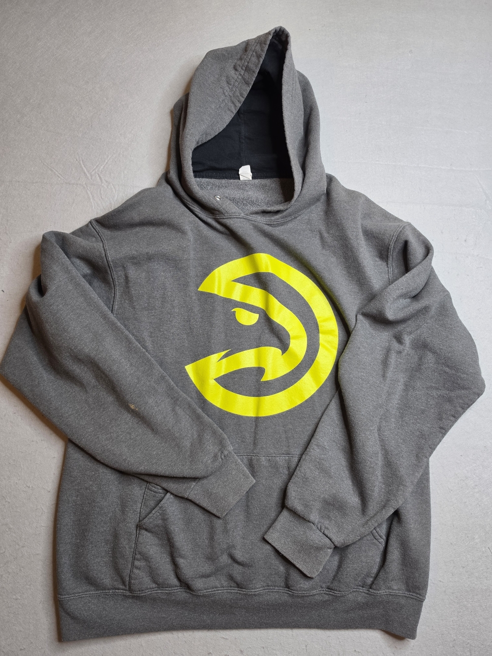 Source Unknown Gray Hoodie with Bright Yellow Hawks‎ Logo